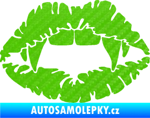 Samolepka Pusa 005 upíří polibek 3D karbon zelený kawasaki