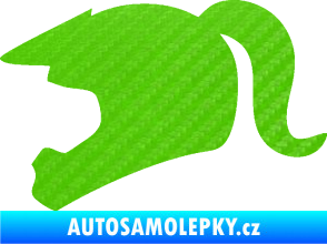 Samolepka Racing girl levá helma 3D karbon zelený kawasaki
