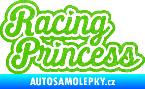 Samolepka Racing princess nápis 3D karbon zelený kawasaki