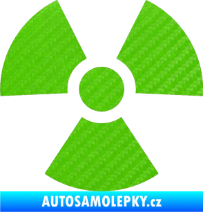 Samolepka Radioactive 001 radiace 3D karbon zelený kawasaki