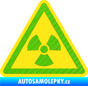 Samolepka Radioactive barevný trojúhelník 3D karbon zelený kawasaki