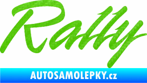 Samolepka Rally nápis 3D karbon zelený kawasaki