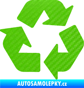 Samolepka Recyklace 001 symbol 3D karbon zelený kawasaki