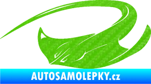 Samolepka Rejnok 002 levá 3D karbon zelený kawasaki
