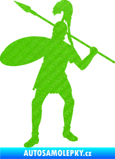 Samolepka Římský voják levá 3D karbon zelený kawasaki