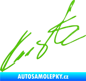 Samolepka Podpis Roman Kresta  3D karbon zelený kawasaki