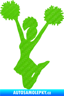 Samolepka Roztleskávačka 004 levá 3D karbon zelený kawasaki