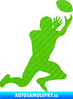 Samolepka Rugby 001 pravá 3D karbon zelený kawasaki
