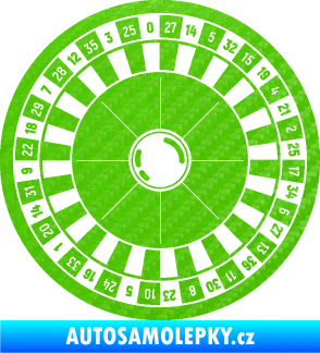 Samolepka Ruleta kolo 001 3D karbon zelený kawasaki