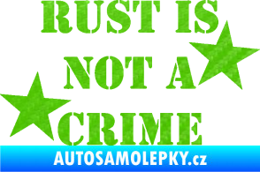 Samolepka Rust is not crime nápis 3D karbon zelený kawasaki