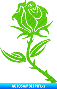 Samolepka Růže 002 levá 3D karbon zelený kawasaki
