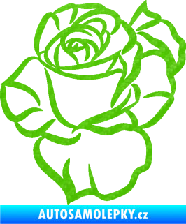 Samolepka Růže 006 levá 3D karbon zelený kawasaki