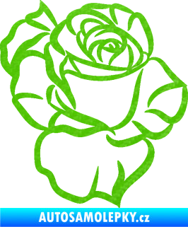 Samolepka Růže 006 pravá 3D karbon zelený kawasaki