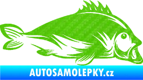Samolepka Ryba 003 pravá 3D karbon zelený kawasaki