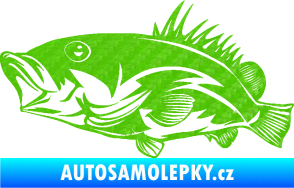 Samolepka Ryba 004 levá 3D karbon zelený kawasaki