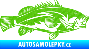 Samolepka Ryba 005 pravá 3D karbon zelený kawasaki