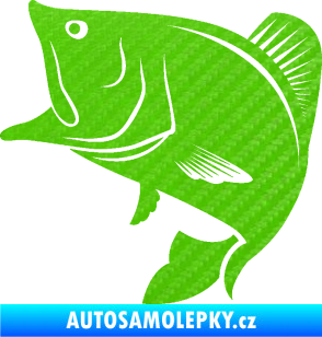 Samolepka Ryba 009 levá 3D karbon zelený kawasaki