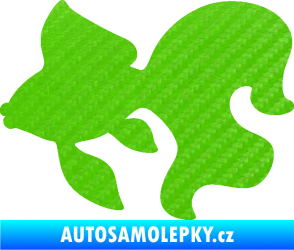 Samolepka Ryba 019 levá závojnatka 3D karbon zelený kawasaki