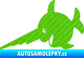 Samolepka Ryba 023 piloun levá 3D karbon zelený kawasaki