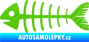Samolepka Ryba fishbone kostra levá 3D karbon zelený kawasaki