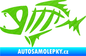 Samolepka Ryba kostra  007 levá 3D karbon zelený kawasaki