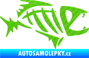 Samolepka Ryba kostra  007 pravá 3D karbon zelený kawasaki
