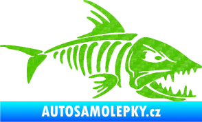 Samolepka Ryba kostra 003 pravá 3D karbon zelený kawasaki