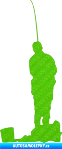 Samolepka Rybář 002 levá 3D karbon zelený kawasaki