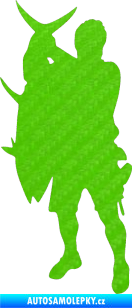 Samolepka Rybář 003 levá 3D karbon zelený kawasaki