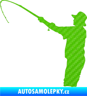 Samolepka Rybář 004 levá 3D karbon zelený kawasaki