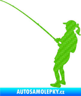 Samolepka Rybář 005 levá 3D karbon zelený kawasaki