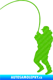 Samolepka Rybář 007 levá 3D karbon zelený kawasaki