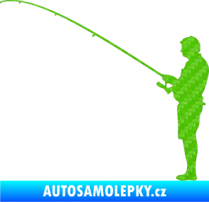 Samolepka Rybář 008 levá 3D karbon zelený kawasaki