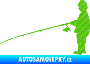 Samolepka Rybář 009 levá 3D karbon zelený kawasaki