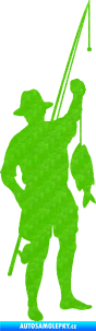 Samolepka Rybář 012 pravá 3D karbon zelený kawasaki