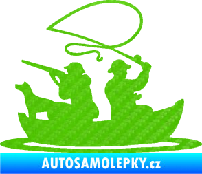 Samolepka Rybaření a lov 001 pravá 3D karbon zelený kawasaki