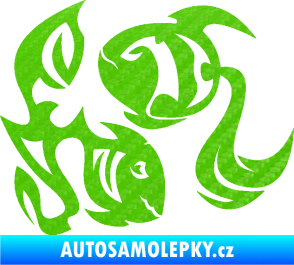 Samolepka Ryby 003 levá 3D karbon zelený kawasaki