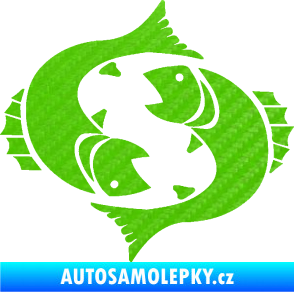 Samolepka Ryby 004 3D karbon zelený kawasaki