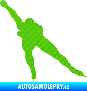 Samolepka Rychlobruslení levá 3D karbon zelený kawasaki