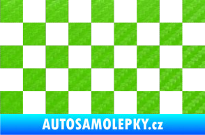 Samolepka Šachovnice 001 3D karbon zelený kawasaki