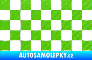 Samolepka Šachovnice 002 3D karbon zelený kawasaki