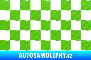 Samolepka Šachovnice 003 3D karbon zelený kawasaki