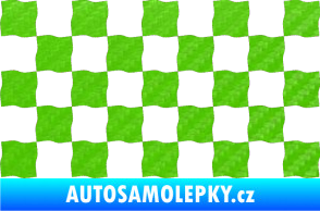 Samolepka Šachovnice 004 3D karbon zelený kawasaki