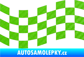 Samolepka Šachovnice 005 3D karbon zelený kawasaki