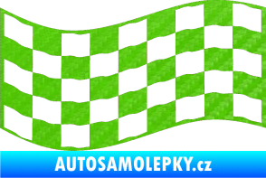 Samolepka Šachovnice 011 3D karbon zelený kawasaki