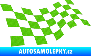 Samolepka Šachovnice 013 3D karbon zelený kawasaki