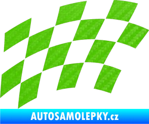 Samolepka Šachovnice 037 3D karbon zelený kawasaki