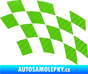 Samolepka Šachovnice 038 3D karbon zelený kawasaki