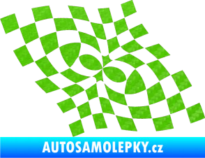 Samolepka Šachovnice 044 3D karbon zelený kawasaki