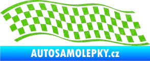 Samolepka Šachovnice 057 3D karbon zelený kawasaki